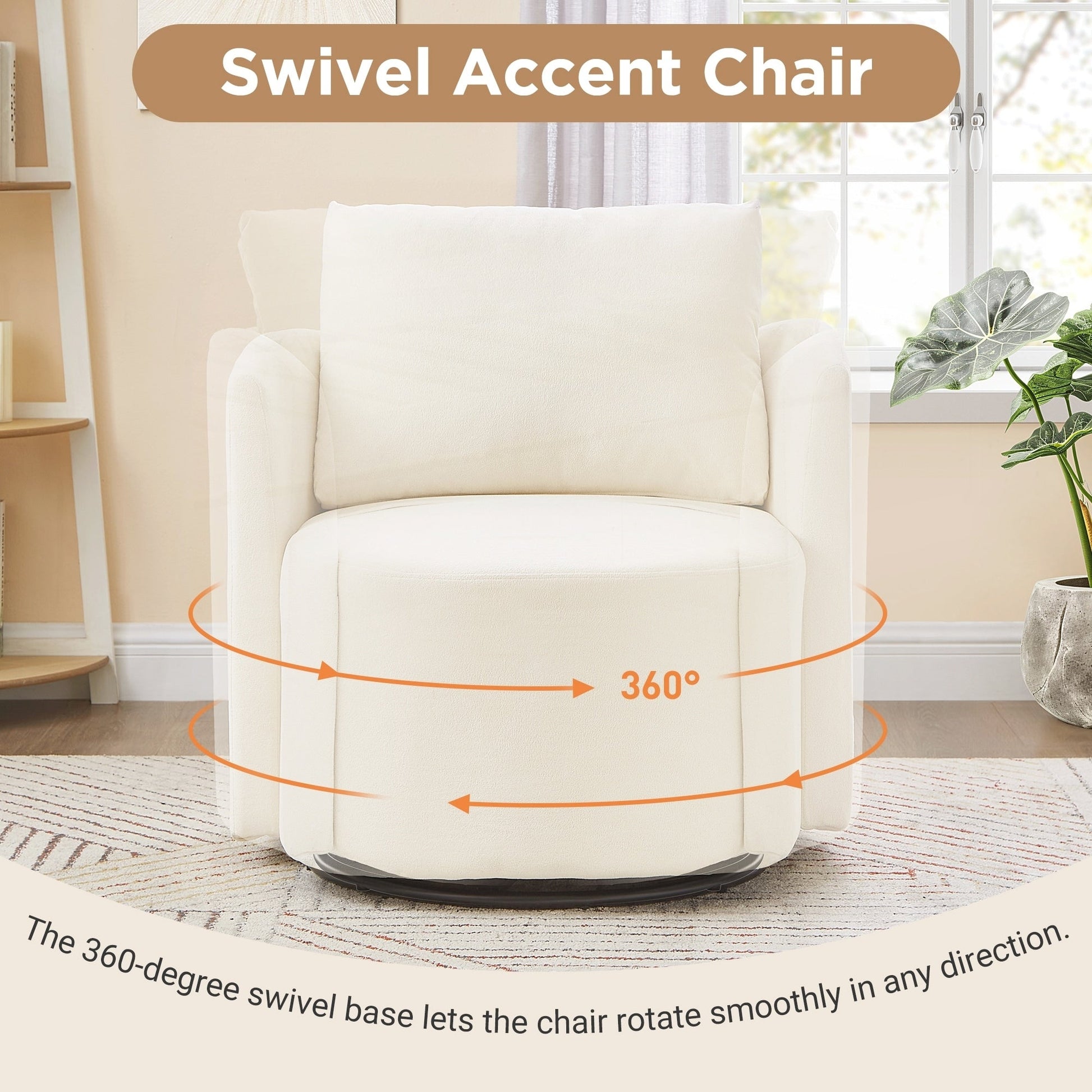 Fauteuil à accoudoirs en forme de tonneau de 76 cm (29,9 pouces)