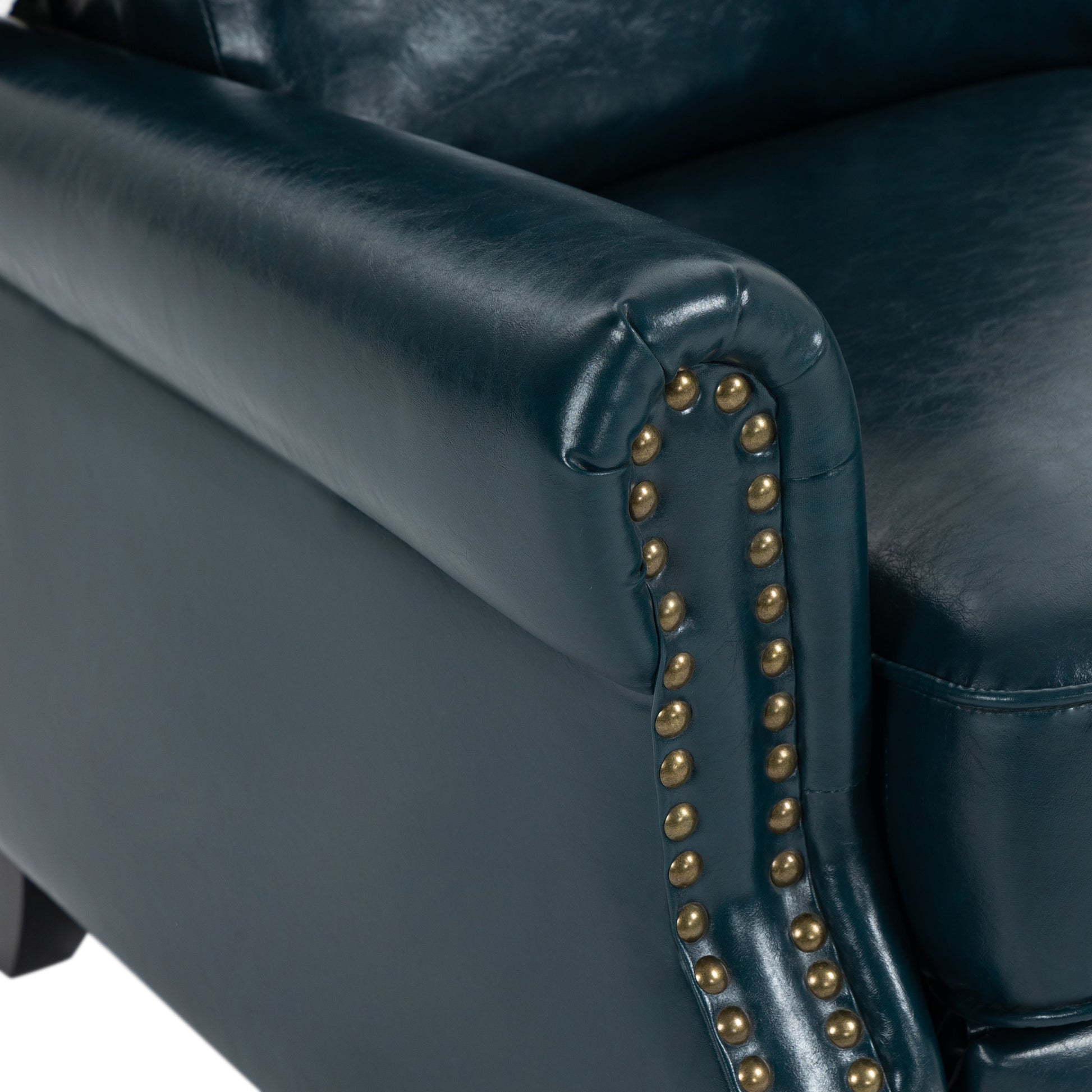 2 chaises inclinables à commande manuelle avec garniture à clous cloutés