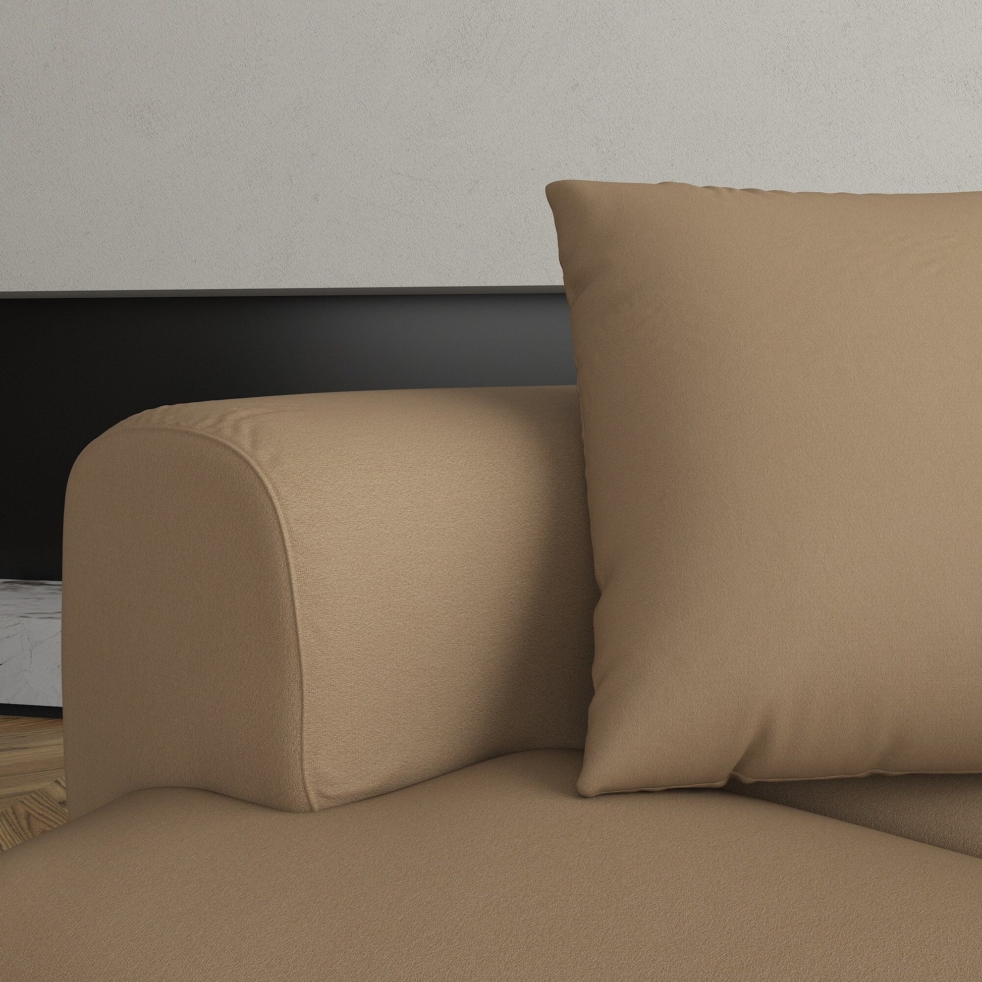 Canapé confortable en tissu pour 3 à 5 personnes avec 3 coussins moelleux