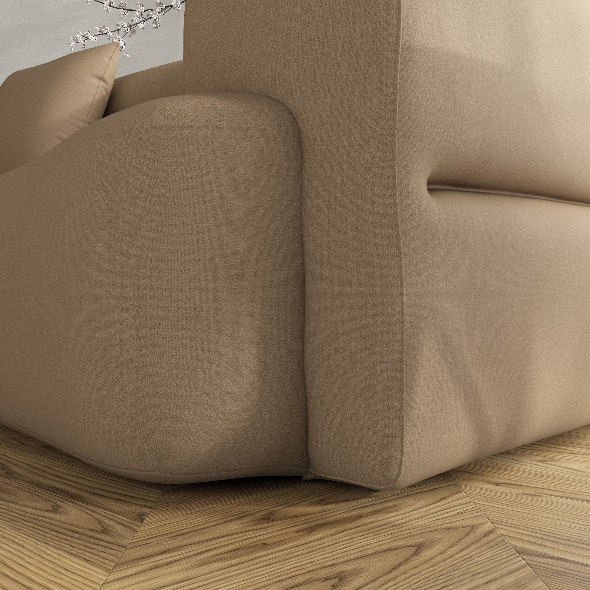 Canapé confortable en tissu pour 3 à 5 personnes avec 3 coussins moelleux