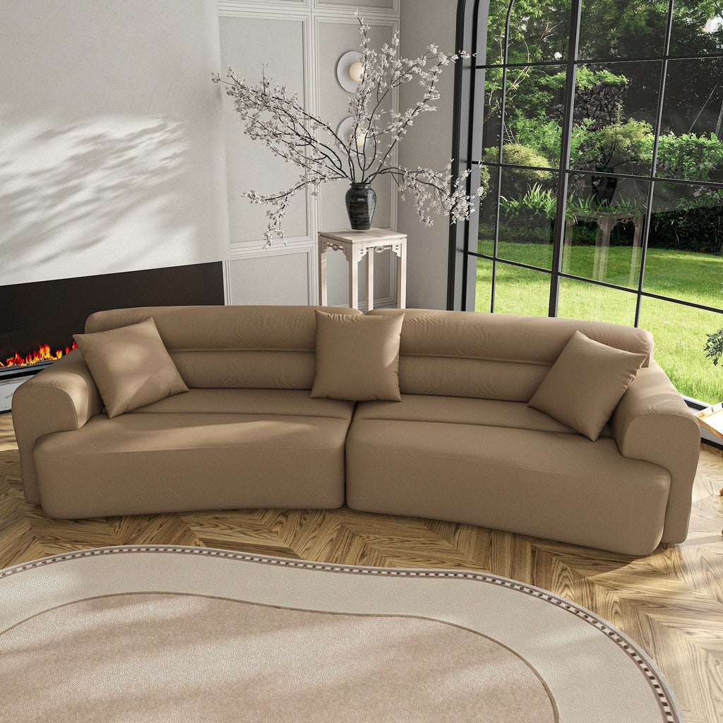 Canapé confortable en tissu pour 3 à 5 personnes avec 3 coussins moelleux