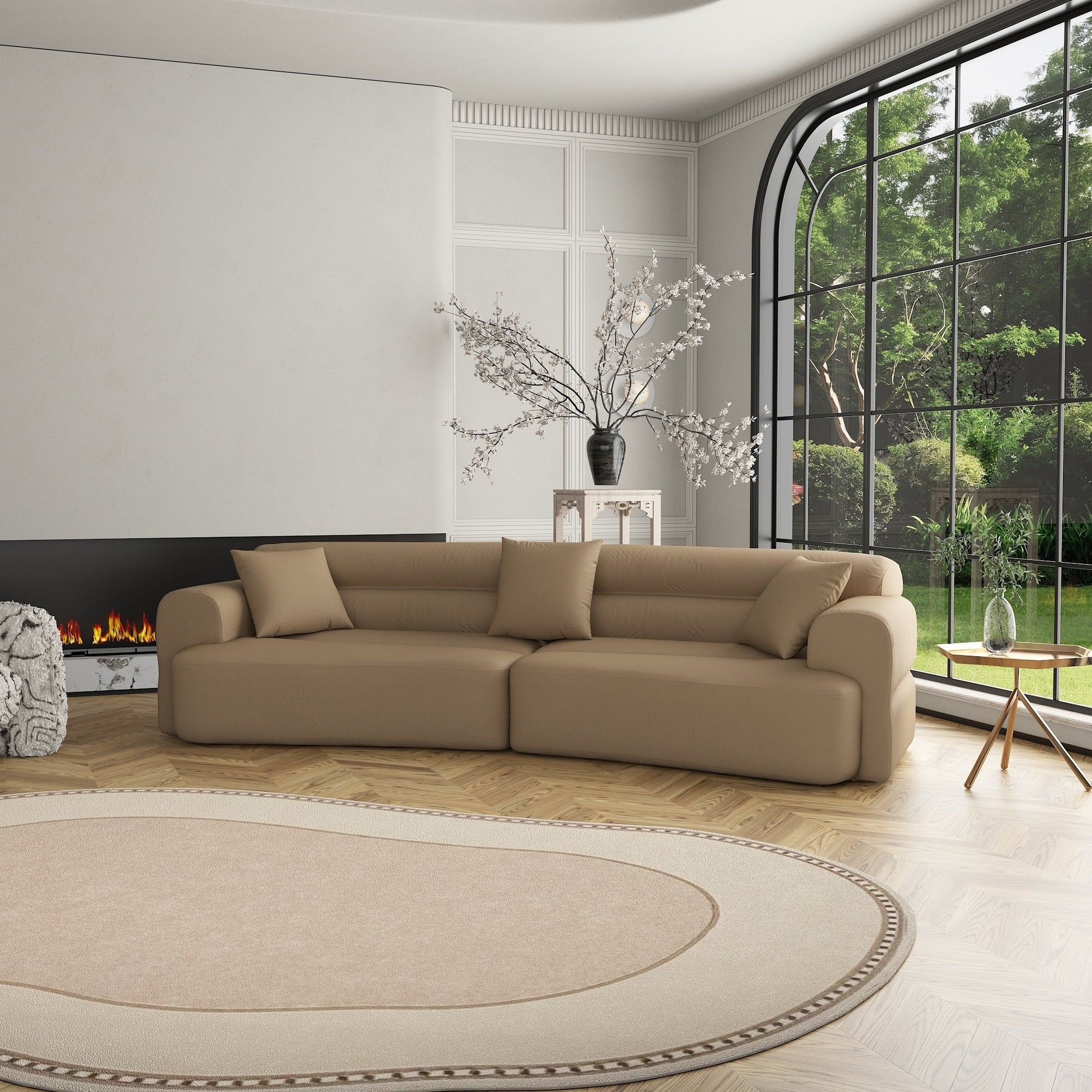 Canapé confortable en tissu pour 3 à 5 personnes avec 3 coussins moelleux
