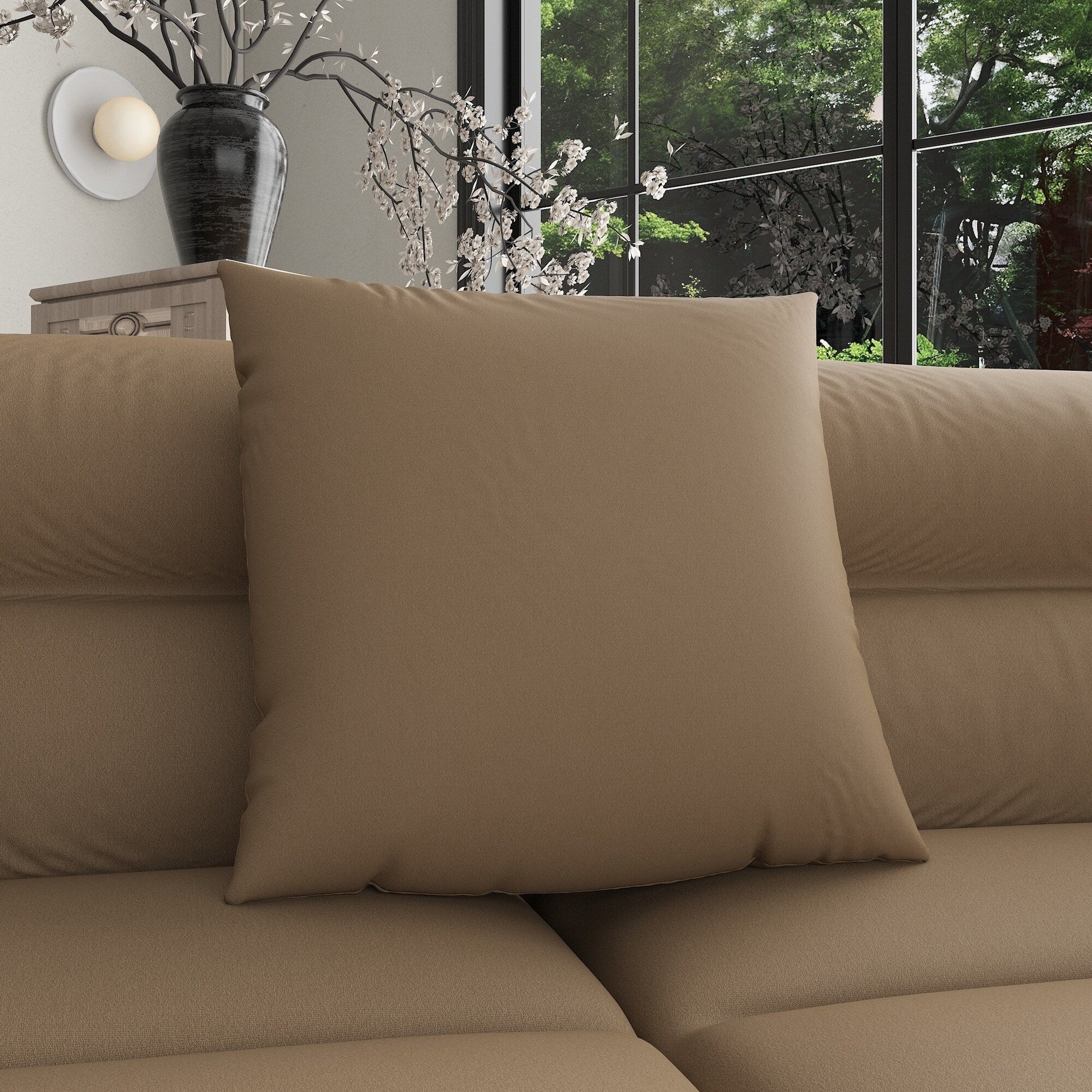 Canapé confortable en tissu pour 3 à 5 personnes avec 3 coussins moelleux