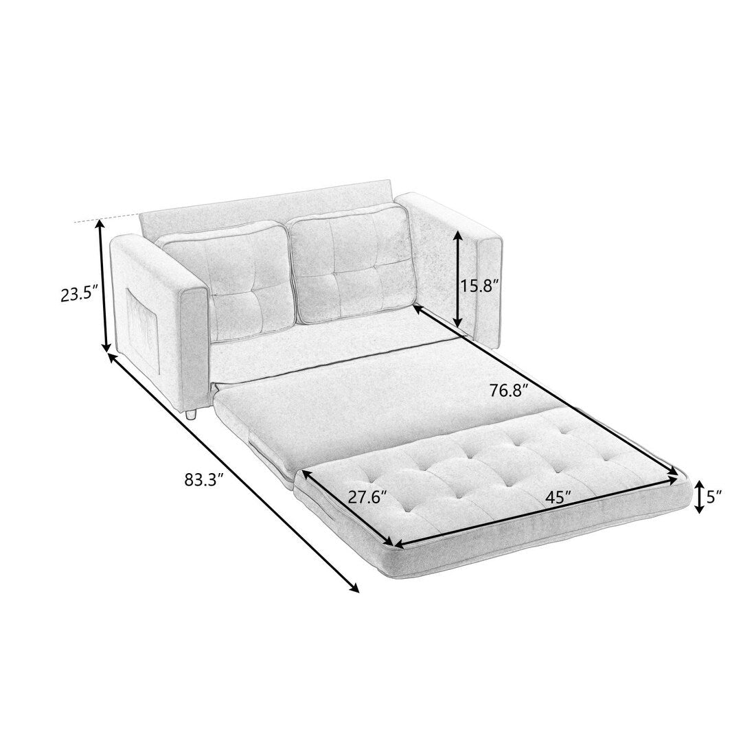 Canapé convertible 3 plis, futon, canapé-lit, lit de couchage, canapé-lit escamotable