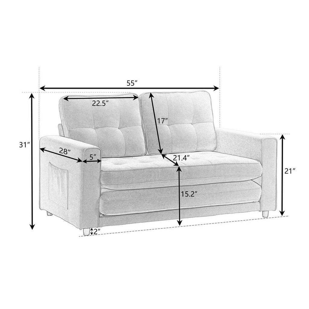 Canapé convertible 3 plis, futon, canapé-lit, lit de couchage, canapé-lit escamotable