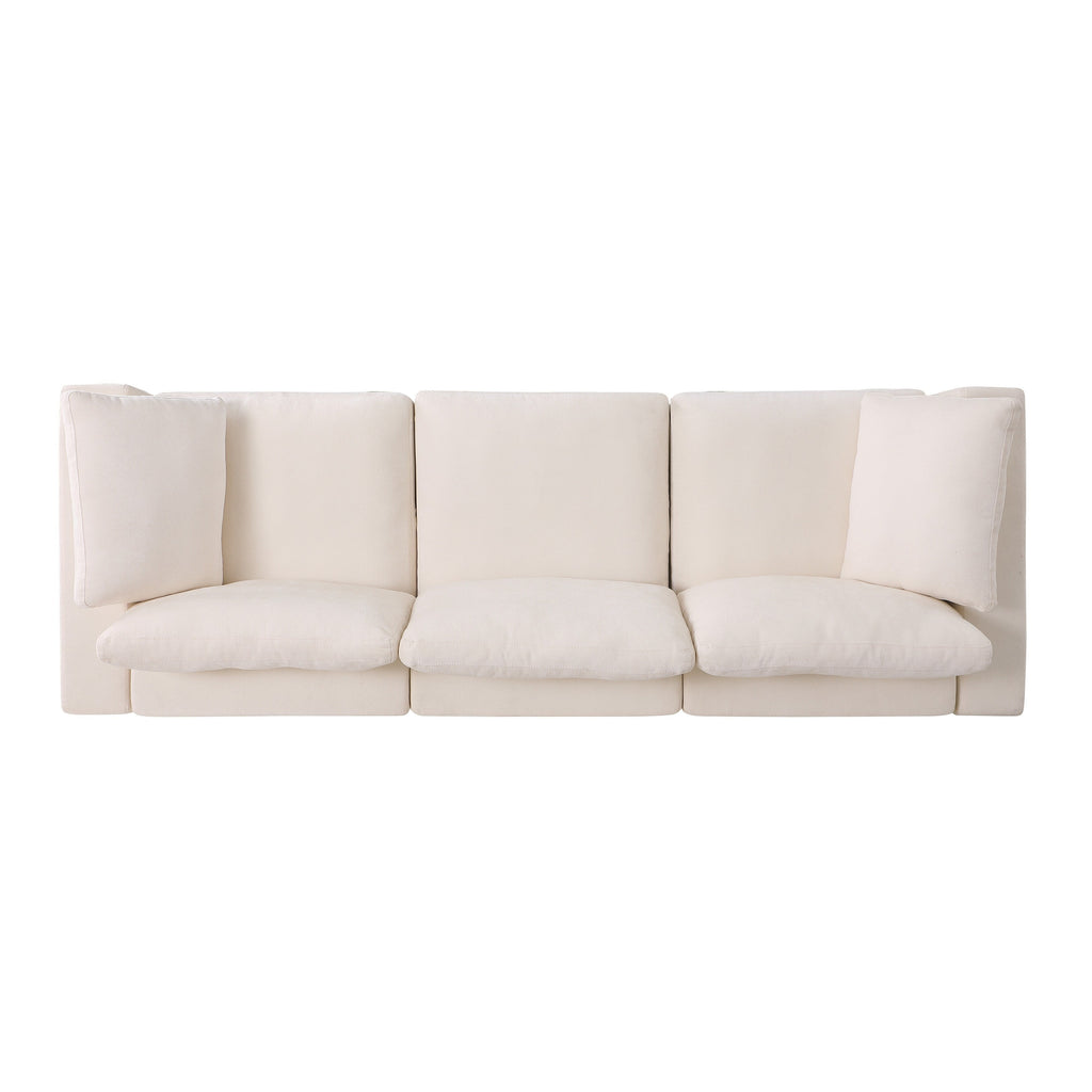 3-Piece Chenille Modular Sectional Sofa Set with Armless and Corner Chairs