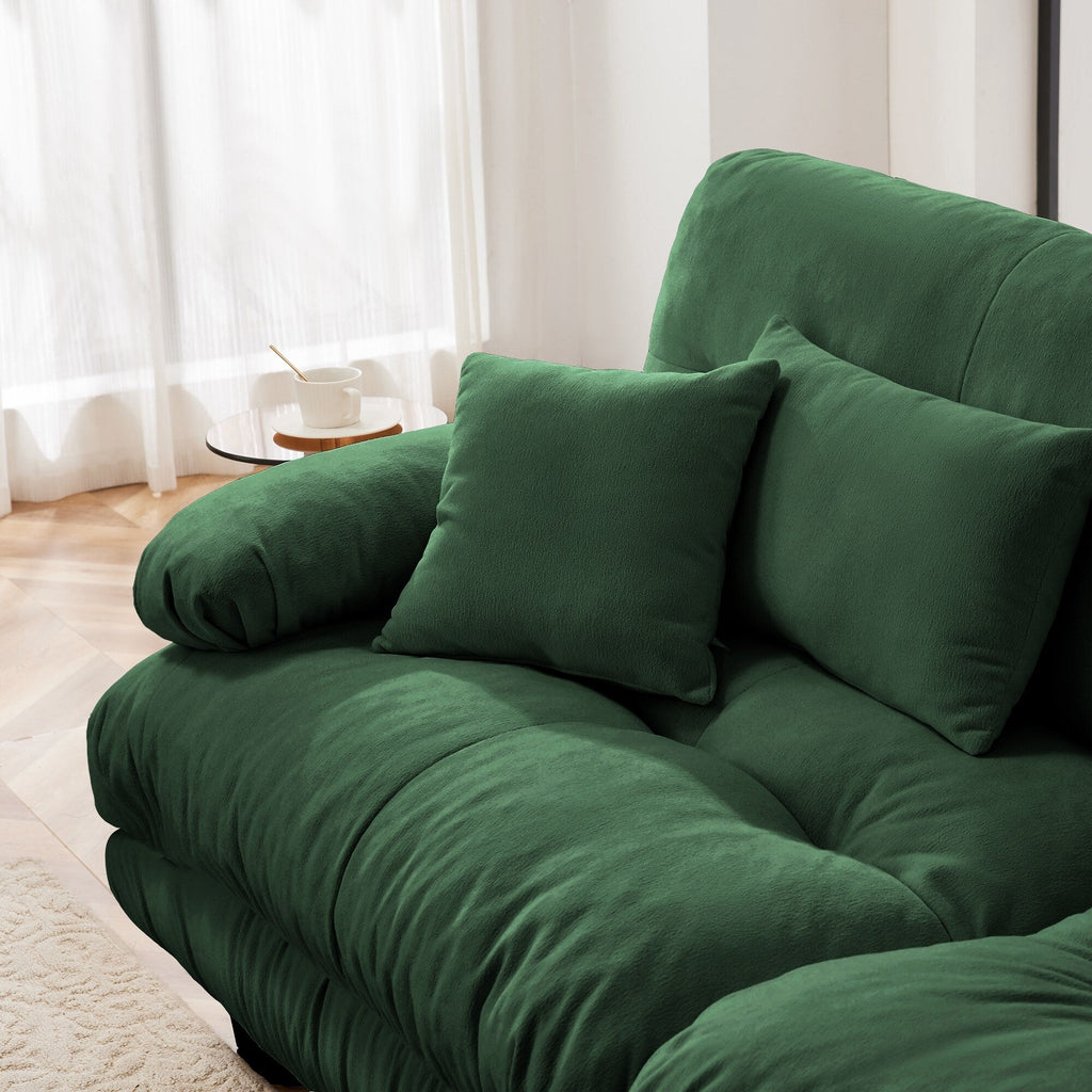 Canapé d'angle modulaire 3 places, canapé profond en forme de L, canapé nuage avec pouf convertible pour salon.