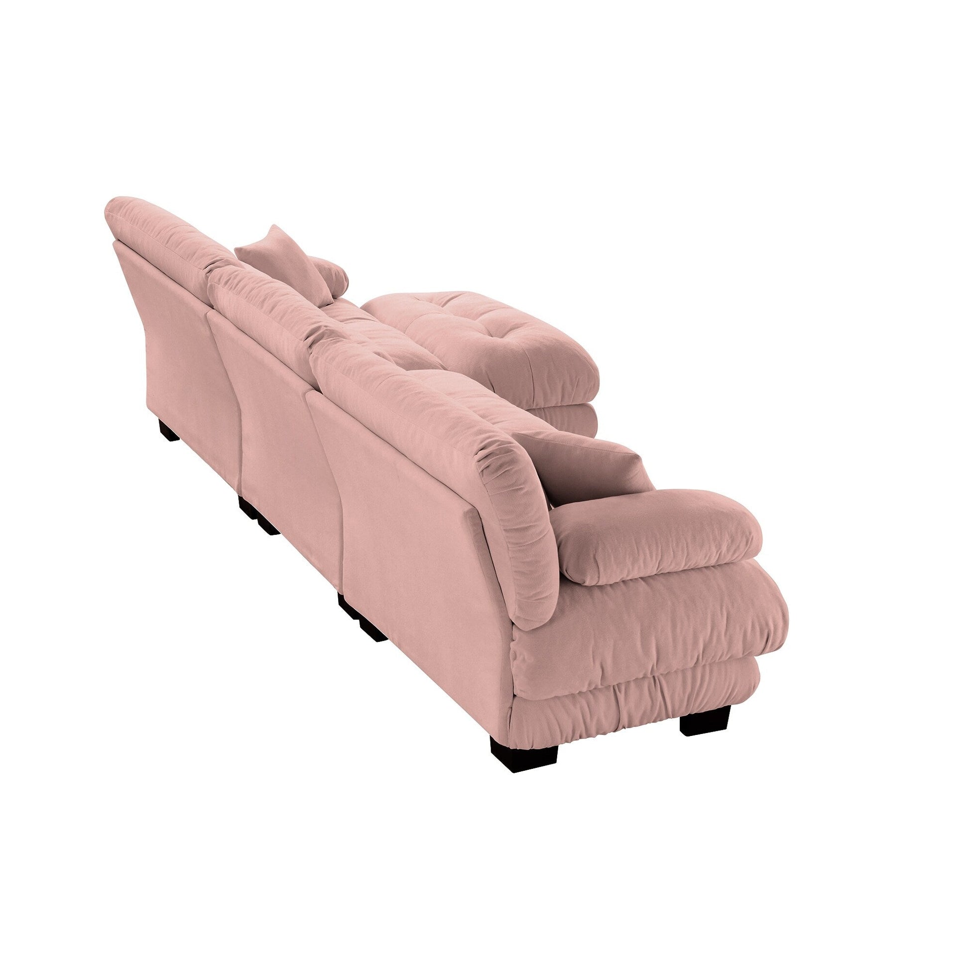 Canapé d'angle modulaire 3 places, canapé profond en forme de L, canapé nuage avec pouf convertible pour salon.