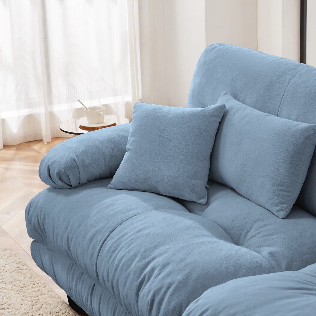 Canapé d'angle modulaire 3 places, canapé profond en forme de L, canapé nuage avec pouf convertible pour salon.