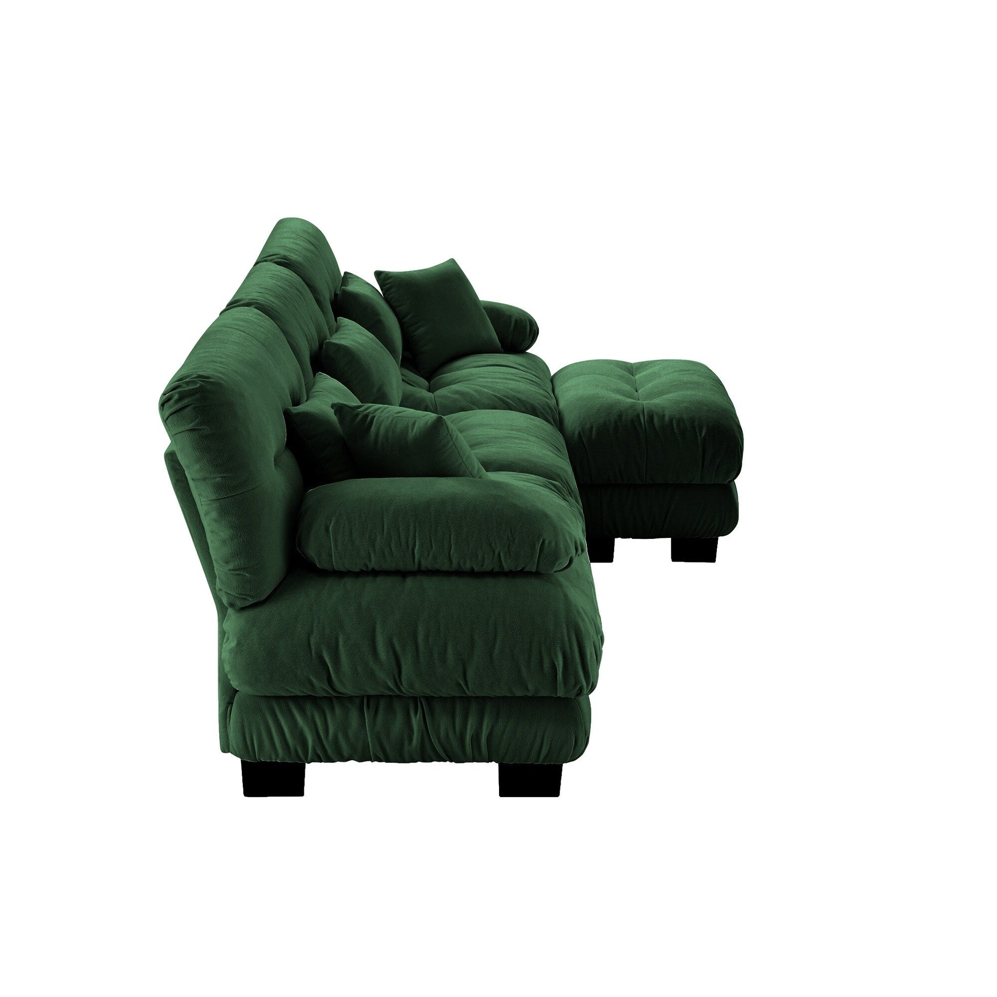 Canapé d'angle modulaire 3 places, canapé profond en forme de L, canapé nuage avec pouf convertible pour salon.