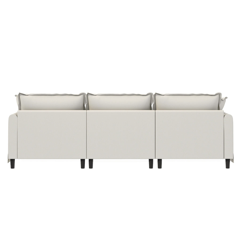 Module canapé 3 places pour canapé d'angle modulable, assise large, canapé moelleux en chenille avec coussins décoratifs
