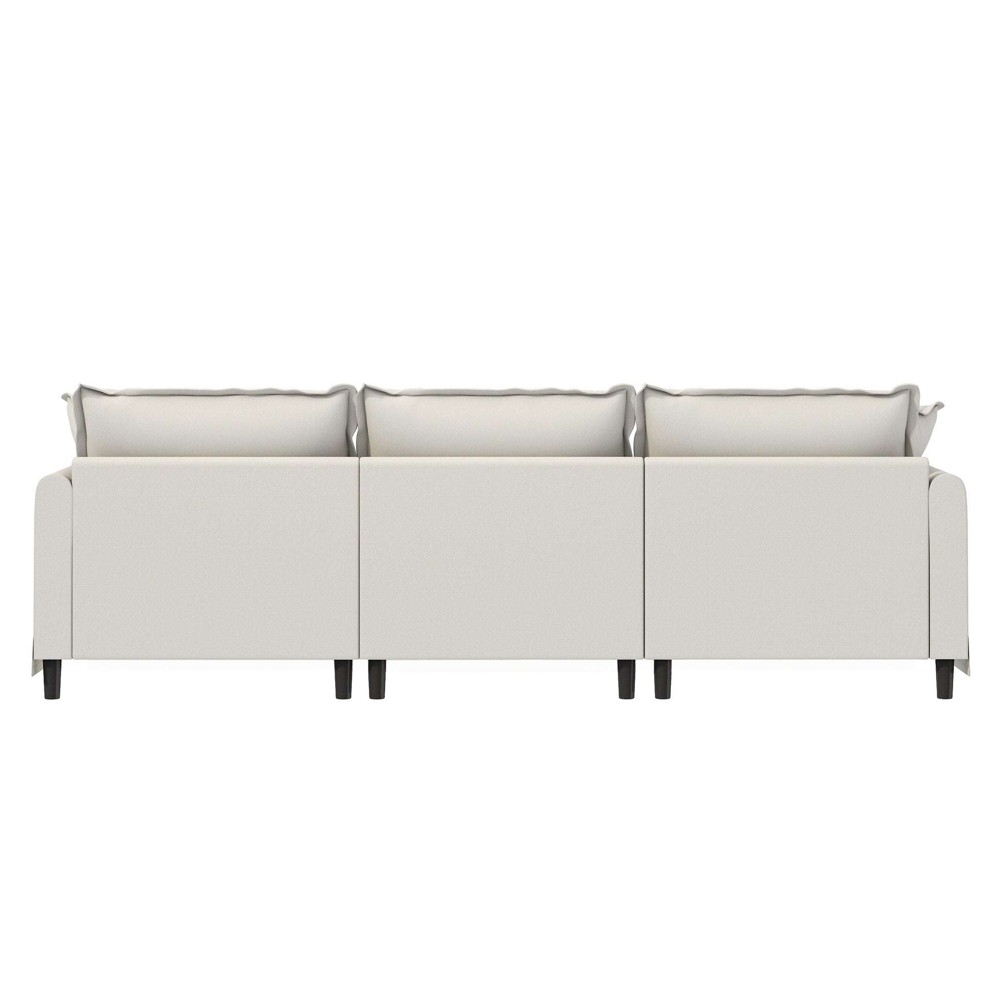 Module canapé 3 places pour canapé d'angle modulable, assise large, canapé moelleux en chenille avec coussins décoratifs
