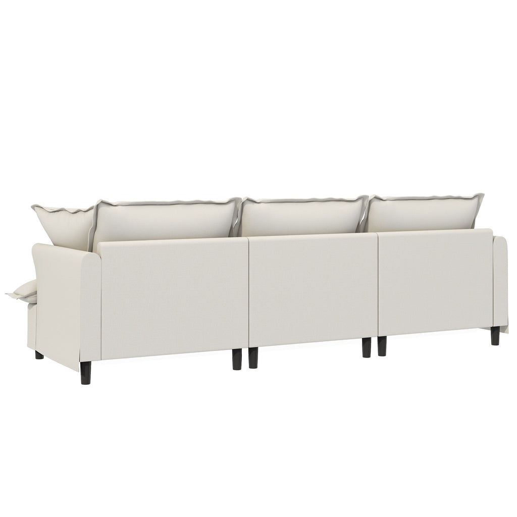 Module canapé 3 places pour canapé d'angle modulable, assise large, canapé moelleux en chenille avec coussins décoratifs