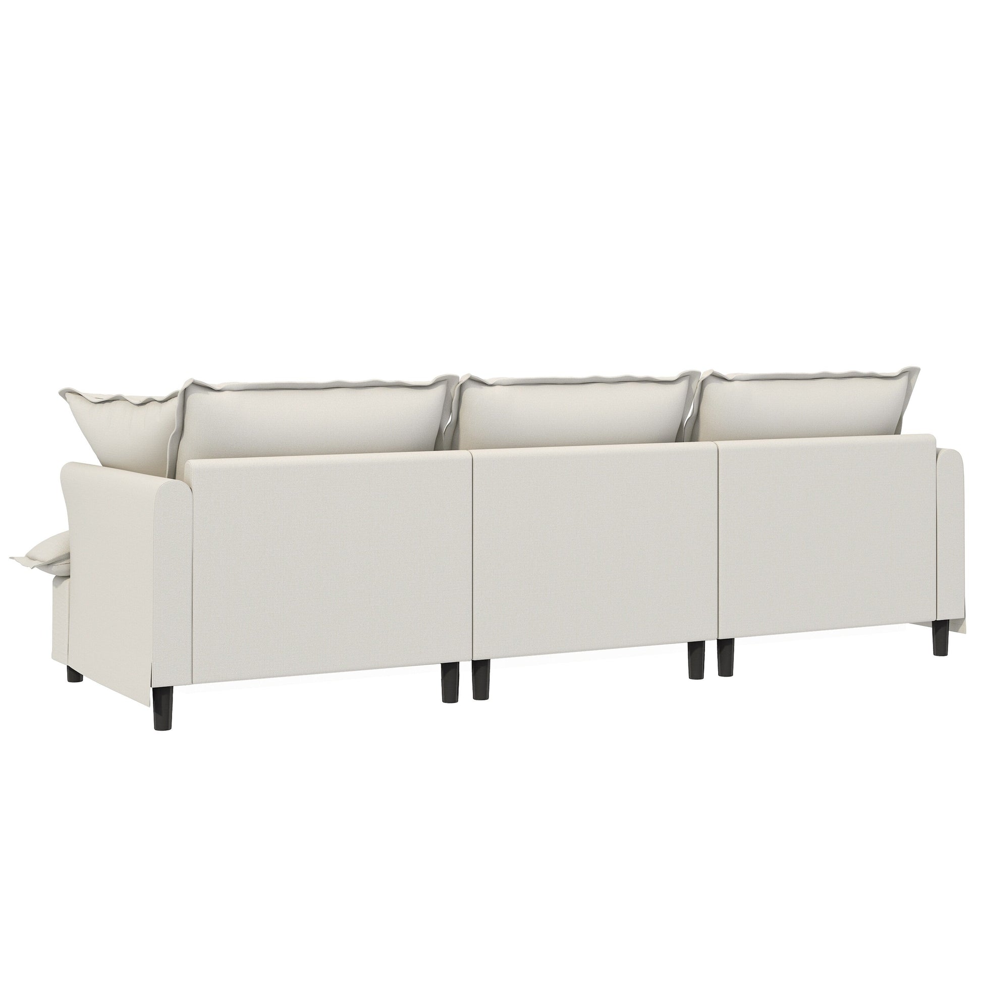 Module canapé 3 places pour canapé d'angle modulable, assise large, canapé moelleux en chenille avec coussins décoratifs