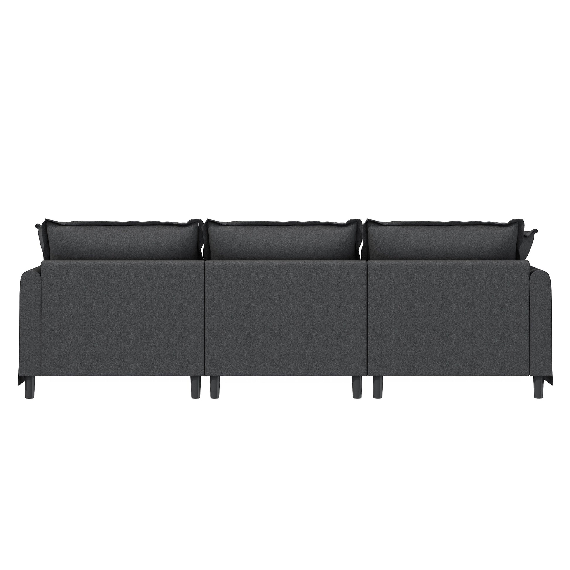 Module canapé 3 places pour canapé d'angle modulable, assise large, canapé moelleux en chenille avec coussins décoratifs