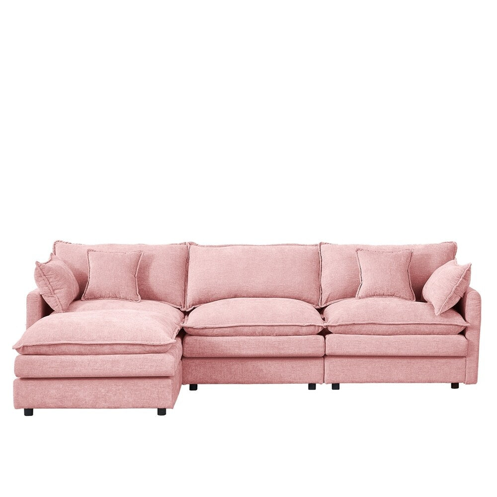 Canapé 3 places confortable en forme de nuage avec pouf amovible