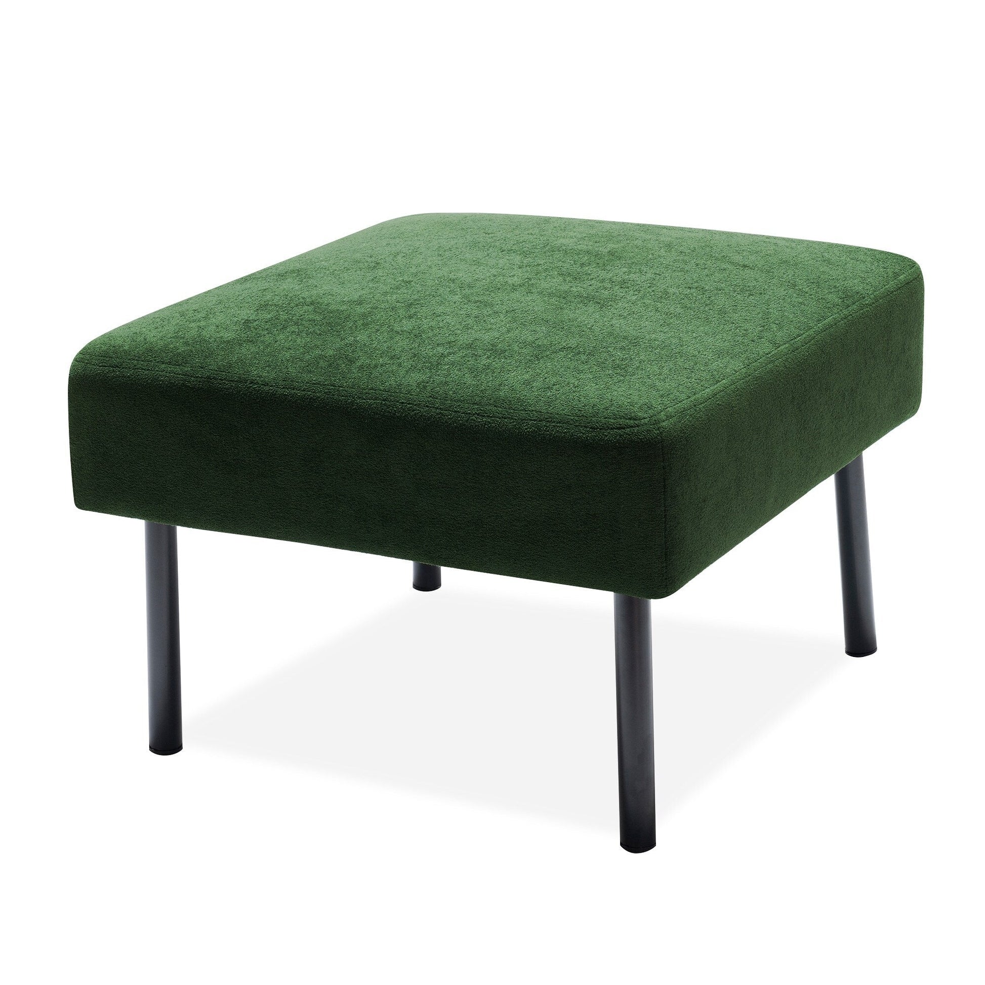 Canapé 3 places en forme de L en tissu polyester avec pouf, canapé moderne recouvert de tissu, canapé confortable et compact pour petit espace.