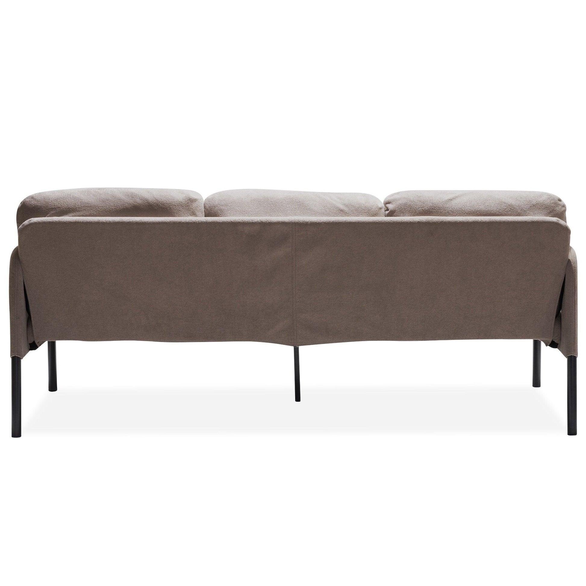 Canapé 3 places en forme de L en tissu polyester avec pouf, canapé moderne recouvert de tissu, canapé confortable et compact pour petit espace.