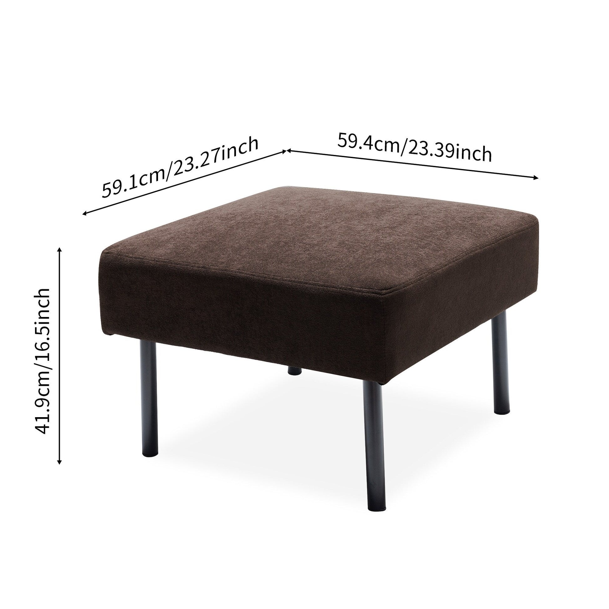 Canapé 3 places en forme de L en tissu polyester avec pouf, canapé moderne recouvert de tissu, canapé confortable et compact pour petit espace.
