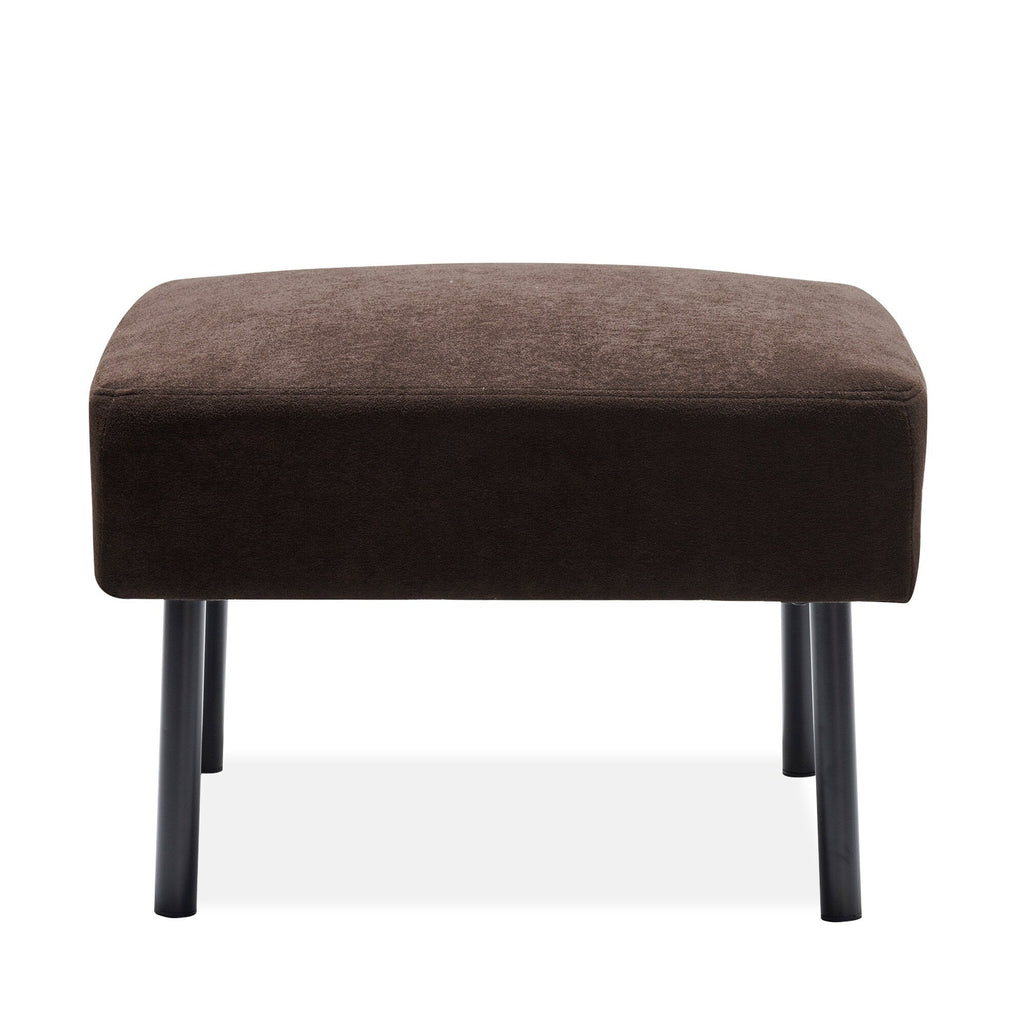 Canapé 3 places en forme de L en tissu polyester avec pouf, canapé moderne recouvert de tissu, canapé confortable et compact pour petit espace.