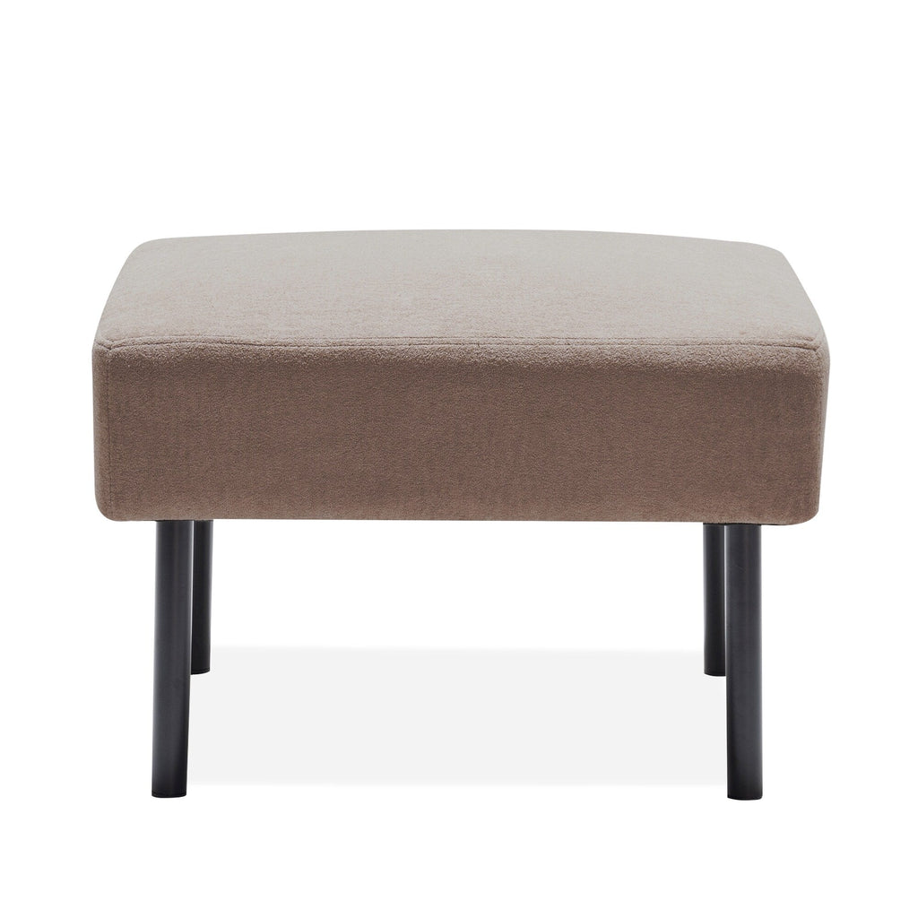 Canapé 3 places en forme de L en tissu polyester avec pouf, canapé moderne recouvert de tissu, canapé confortable et compact pour petit espace.