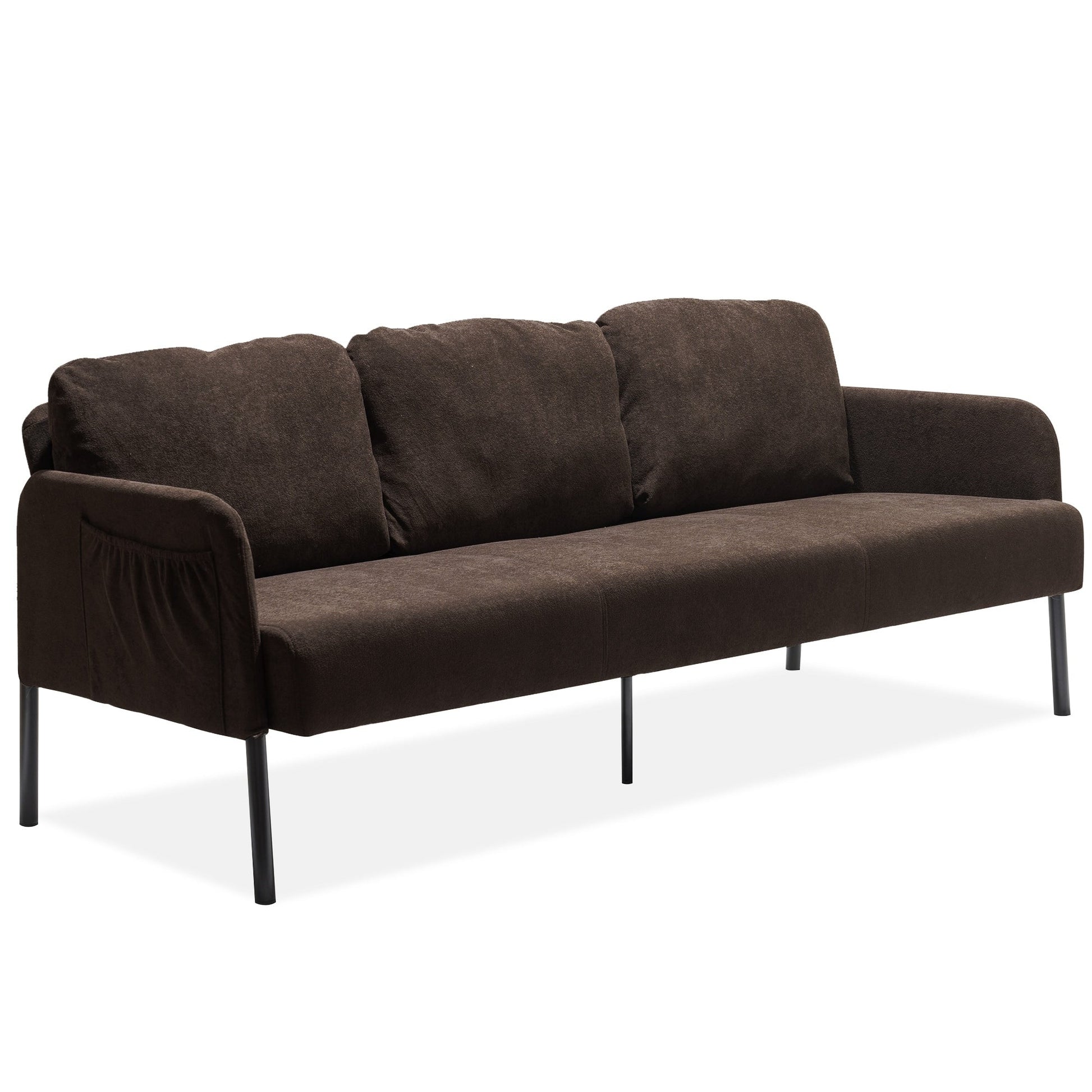 Canapé 3 places en tissu polyester, canapé moderne recouvert de tissu, canapé confortable et compact pour salon, chambre à coucher ou bureau.