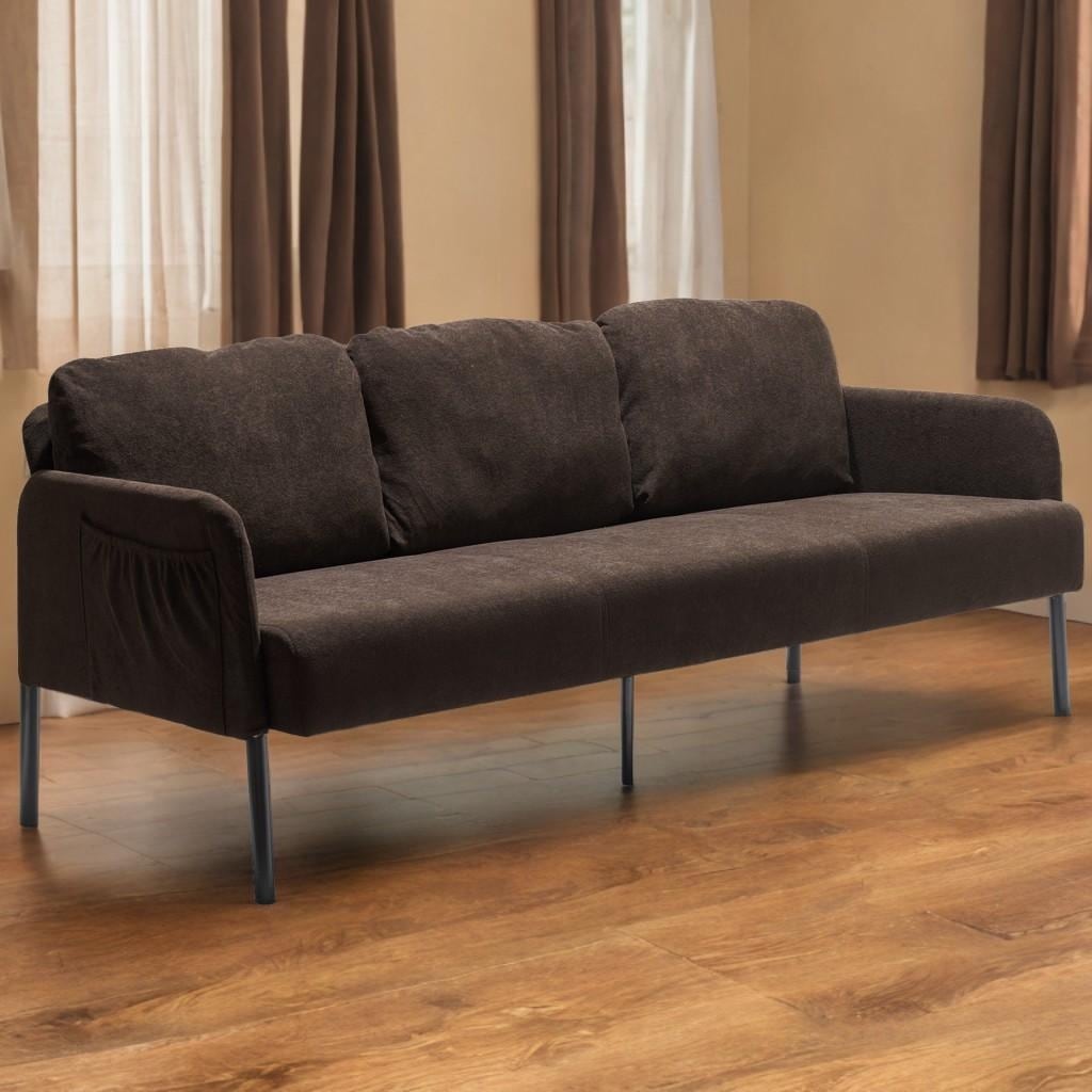 Canapé 3 places en tissu polyester, canapé moderne recouvert de tissu, canapé confortable et compact pour salon, chambre à coucher ou bureau.