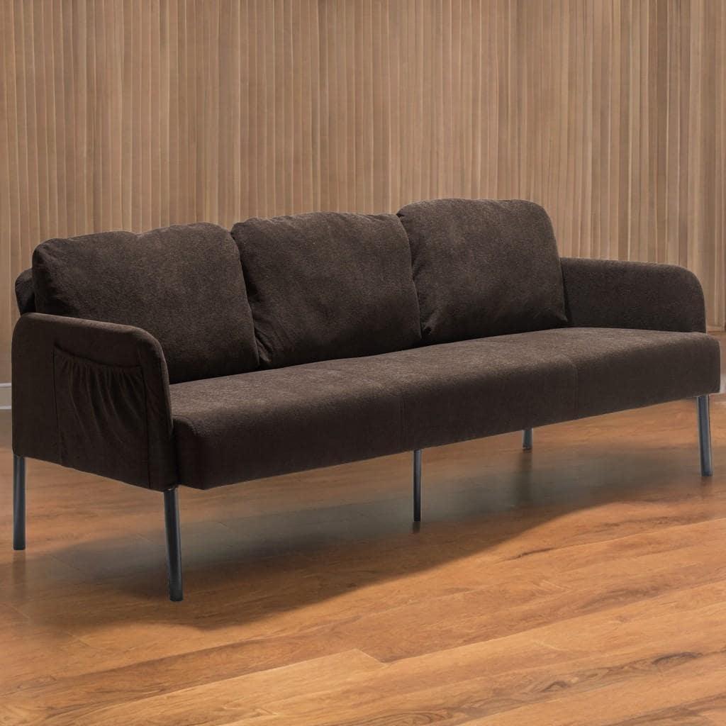 Canapé 3 places en tissu polyester, canapé moderne recouvert de tissu, canapé confortable et compact pour salon, chambre à coucher ou bureau.