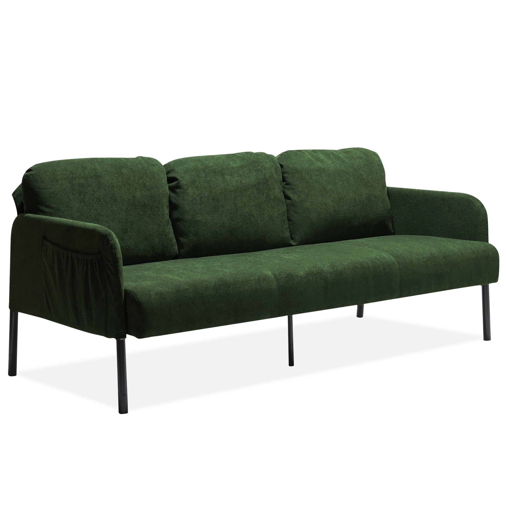 Canapé 3 places en tissu polyester, canapé moderne recouvert de tissu, canapé confortable et compact pour salon, chambre à coucher ou bureau.