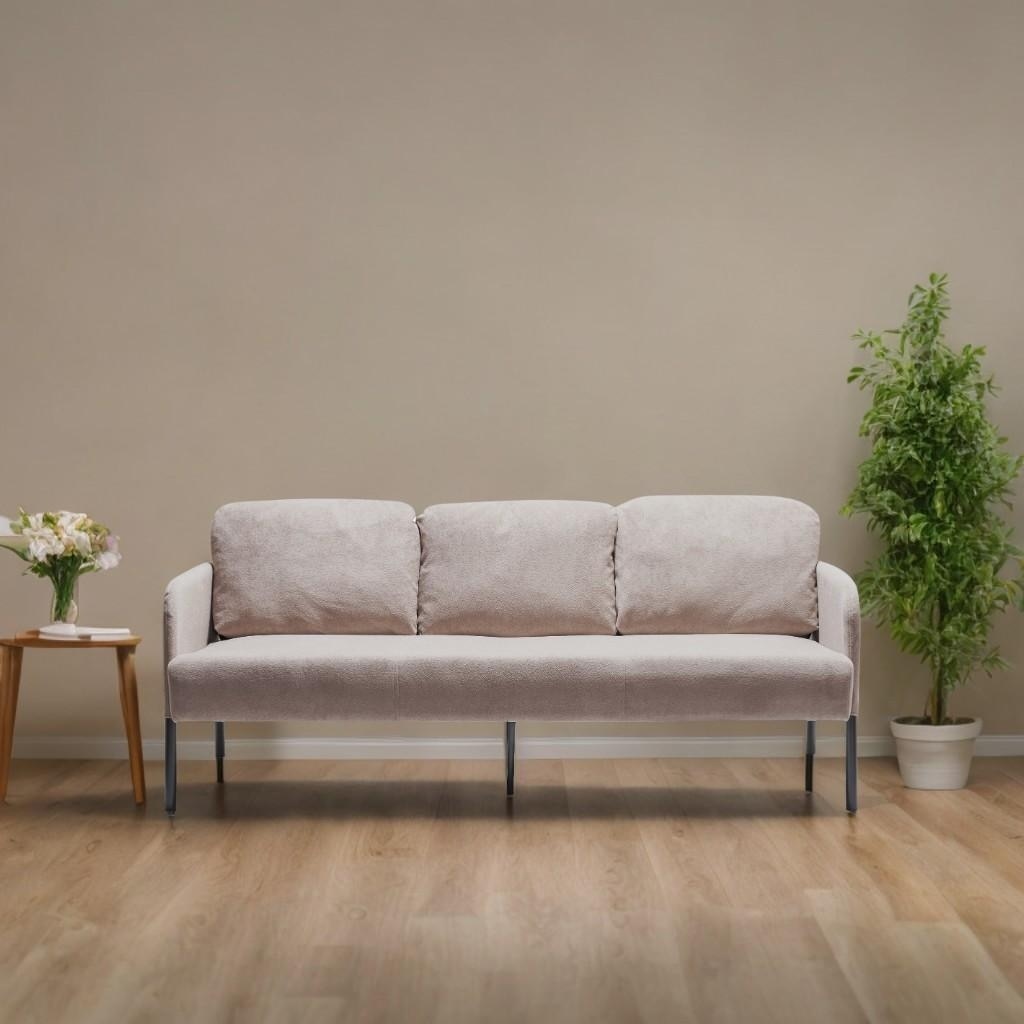 Canapé 3 places en tissu polyester, canapé moderne recouvert de tissu, canapé confortable et compact pour salon, chambre à coucher ou bureau.
