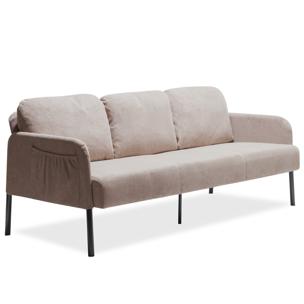 Canapé 3 places en tissu polyester, canapé moderne recouvert de tissu, canapé confortable et compact pour salon, chambre à coucher ou bureau.