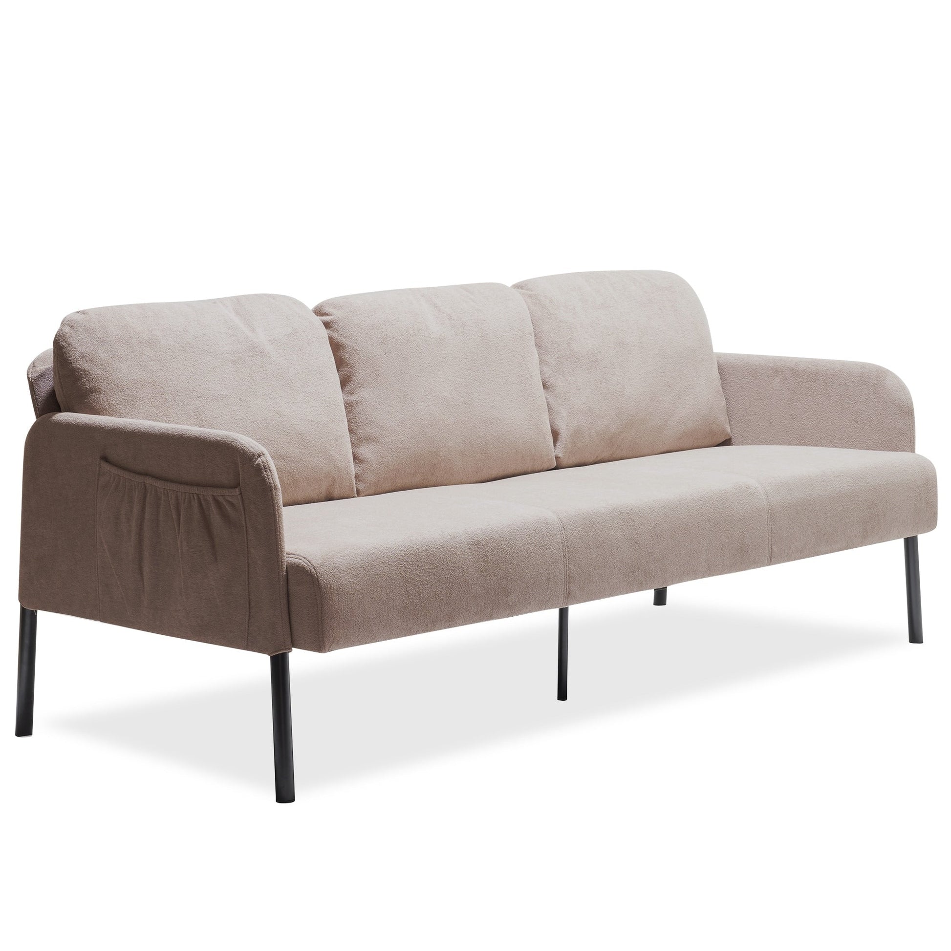 Canapé 3 places en tissu polyester, canapé moderne recouvert de tissu, canapé confortable et compact pour salon, chambre à coucher ou bureau.