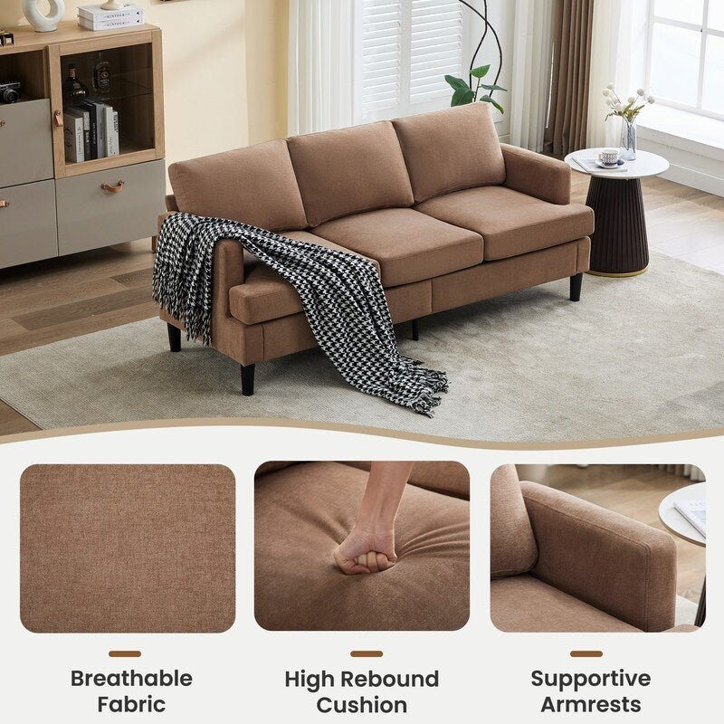 Canapé 3 places - Tissu respirant, accoudoirs confortables et pieds robustes