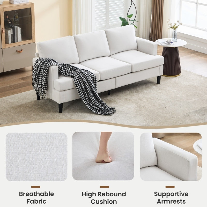 Canapé 3 places - Tissu respirant, accoudoirs confortables et pieds robustes