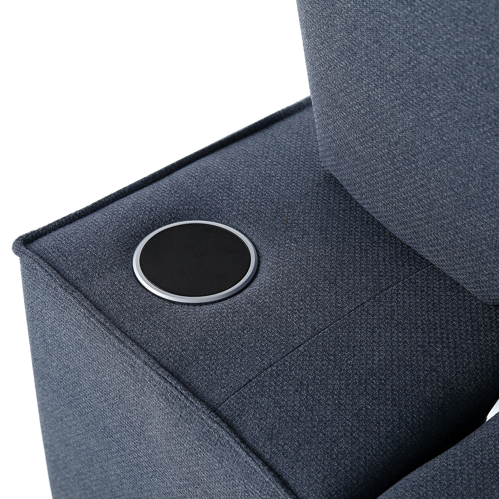 3-in-1 Convertible Chair Bed Adjustable Sofa Reclining Lounge with Bluetooth Speakers, USB Ports and Soft Pillow