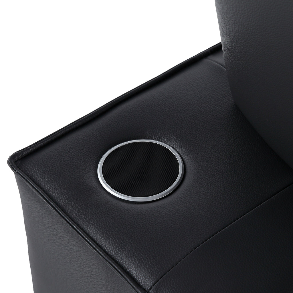 3-in-1 Convertible Chair Bed Adjustable Sofa Reclining Lounge with Bluetooth Speakers, USB Ports and Soft Pillow