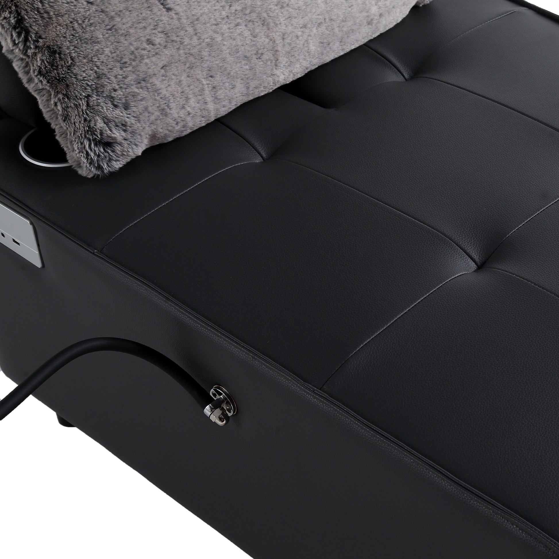 3-in-1 Convertible Chair Bed Adjustable Sofa Reclining Lounge with Bluetooth Speakers, USB Ports and Soft Pillow