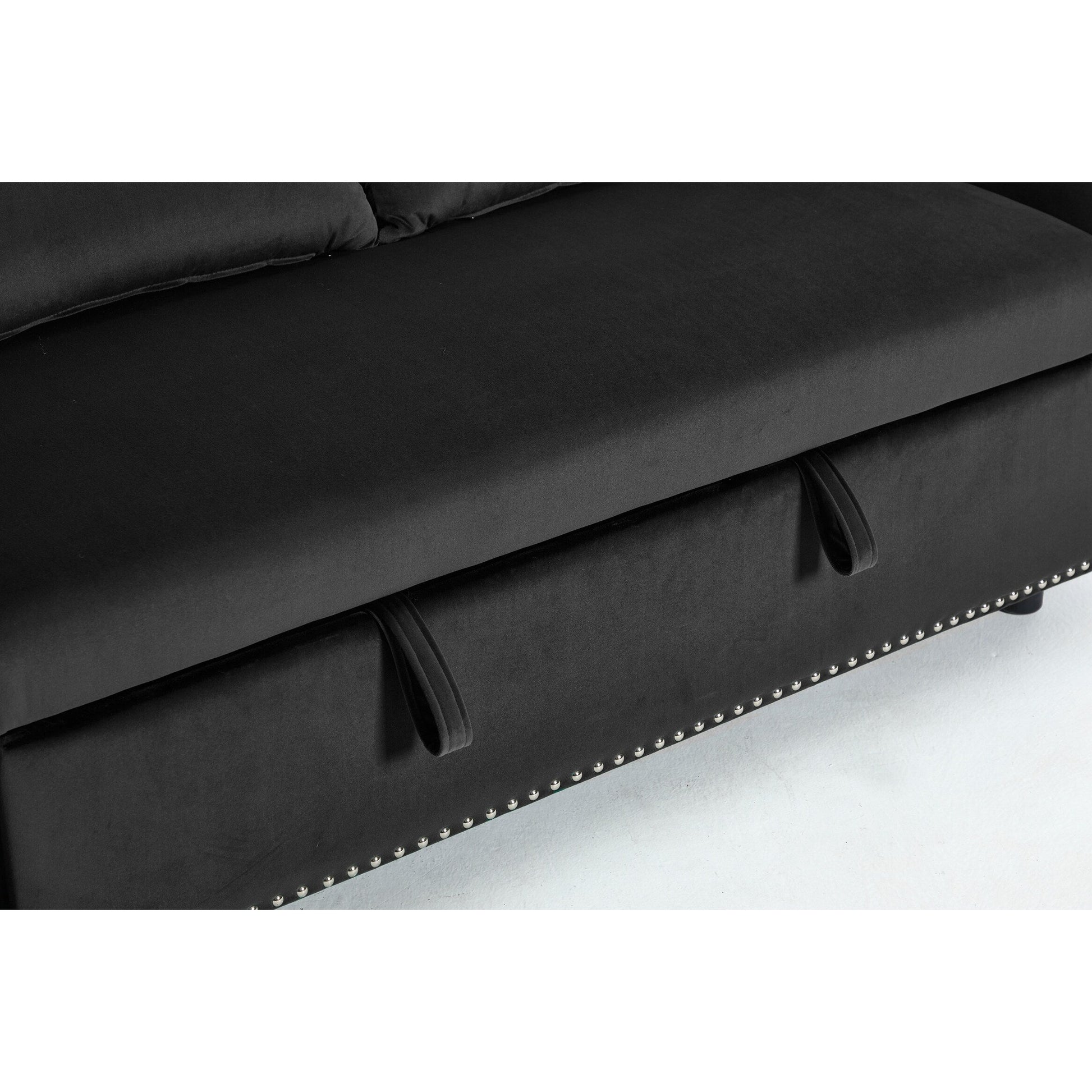 Canapé-lit convertible 3 en 1, canapé-futon, canapé-lounge 2 places avec 2 coussins, ports USB et poches latérales.