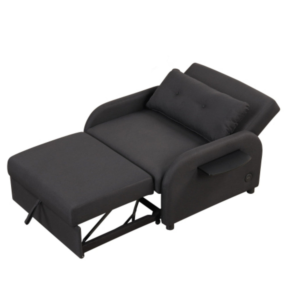 Canapé-lit 3-en-1 avec table d'appoint rabattable et ports USB de Harper&amp;Bright Designs