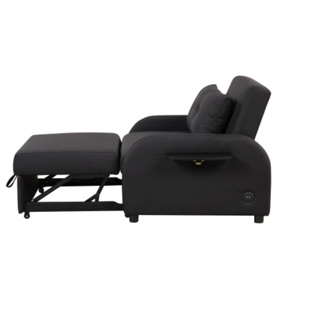 Canapé-lit 3-en-1 avec table d'appoint rabattable et ports USB de Harper&amp;Bright Designs