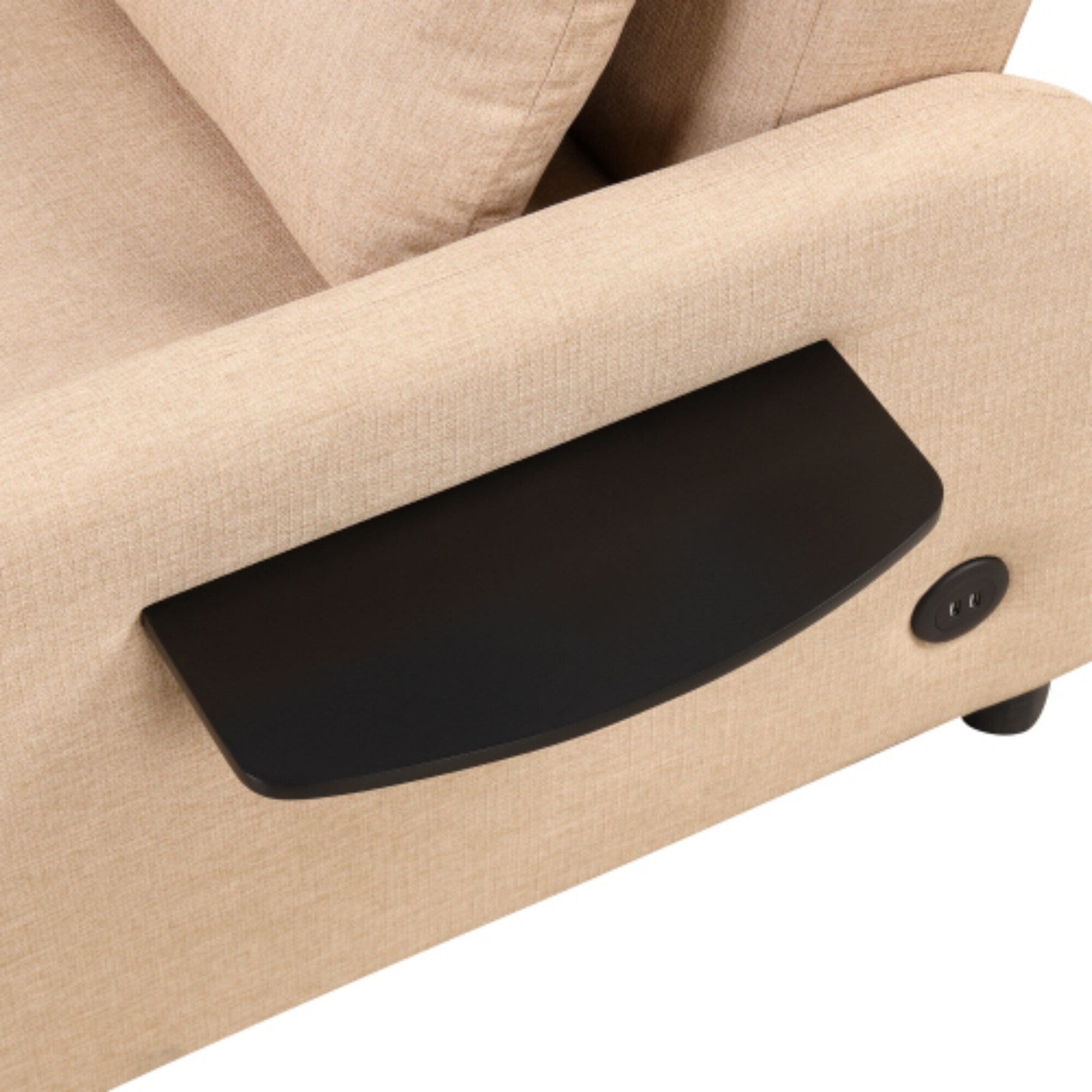 Canapé-lit 3-en-1 avec table d'appoint rabattable et ports USB de Harper&amp;Bright Designs
