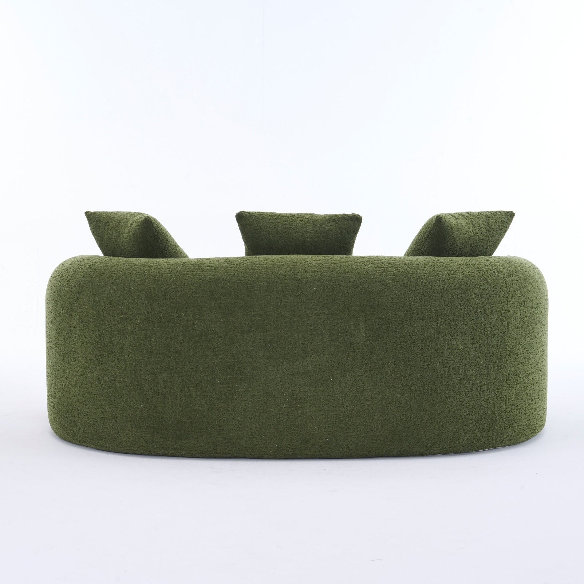 Canapé 2 places compact et incurvé en chenille 30D, sans assemblage, avec mousse à compression intégrale.