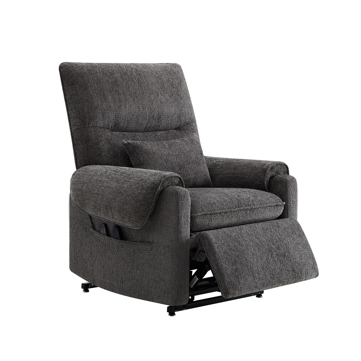 Fauteuil inclinable à levage électrique 30 pouces, gris acier, chenille