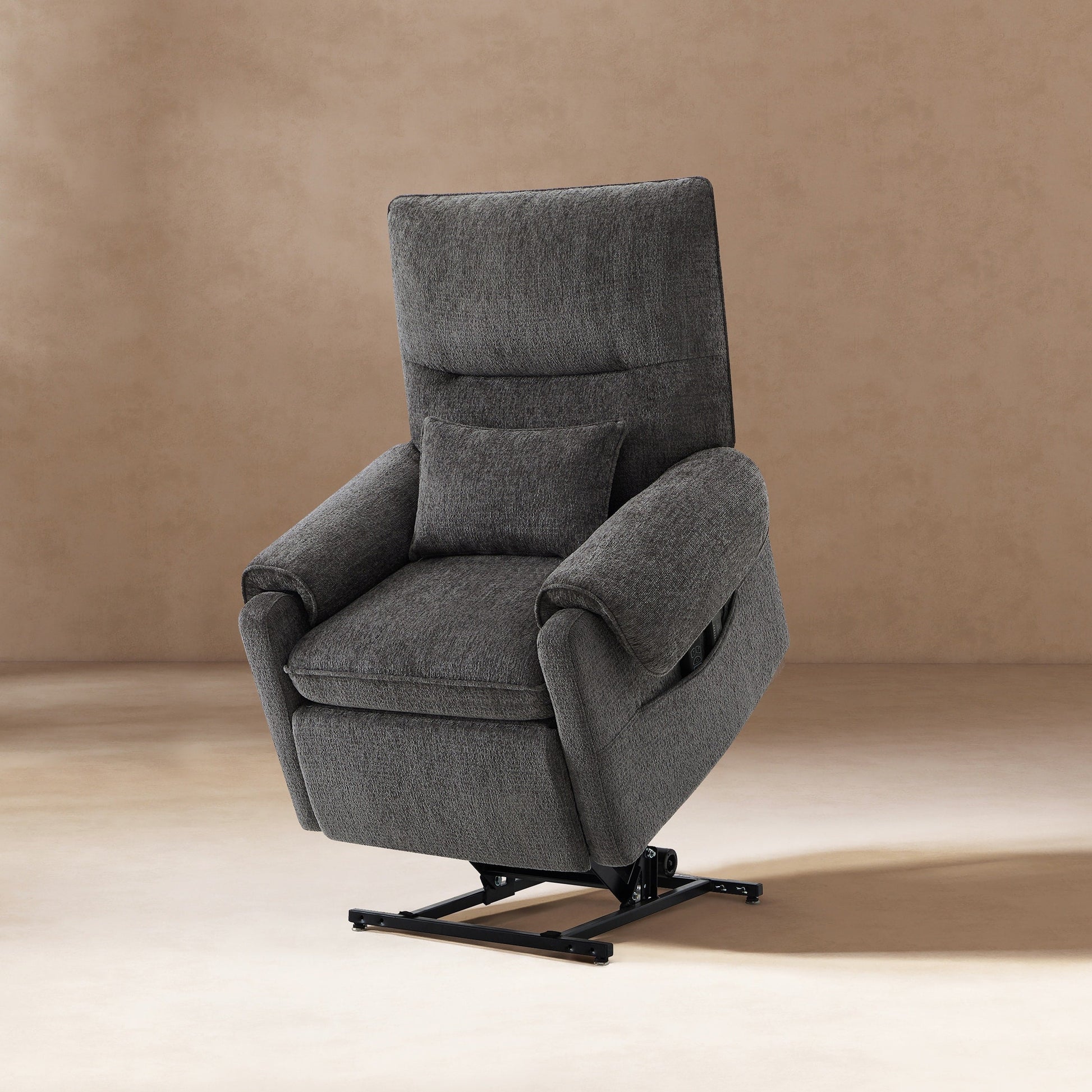 Fauteuil inclinable à levage électrique 30 pouces, gris acier, chenille