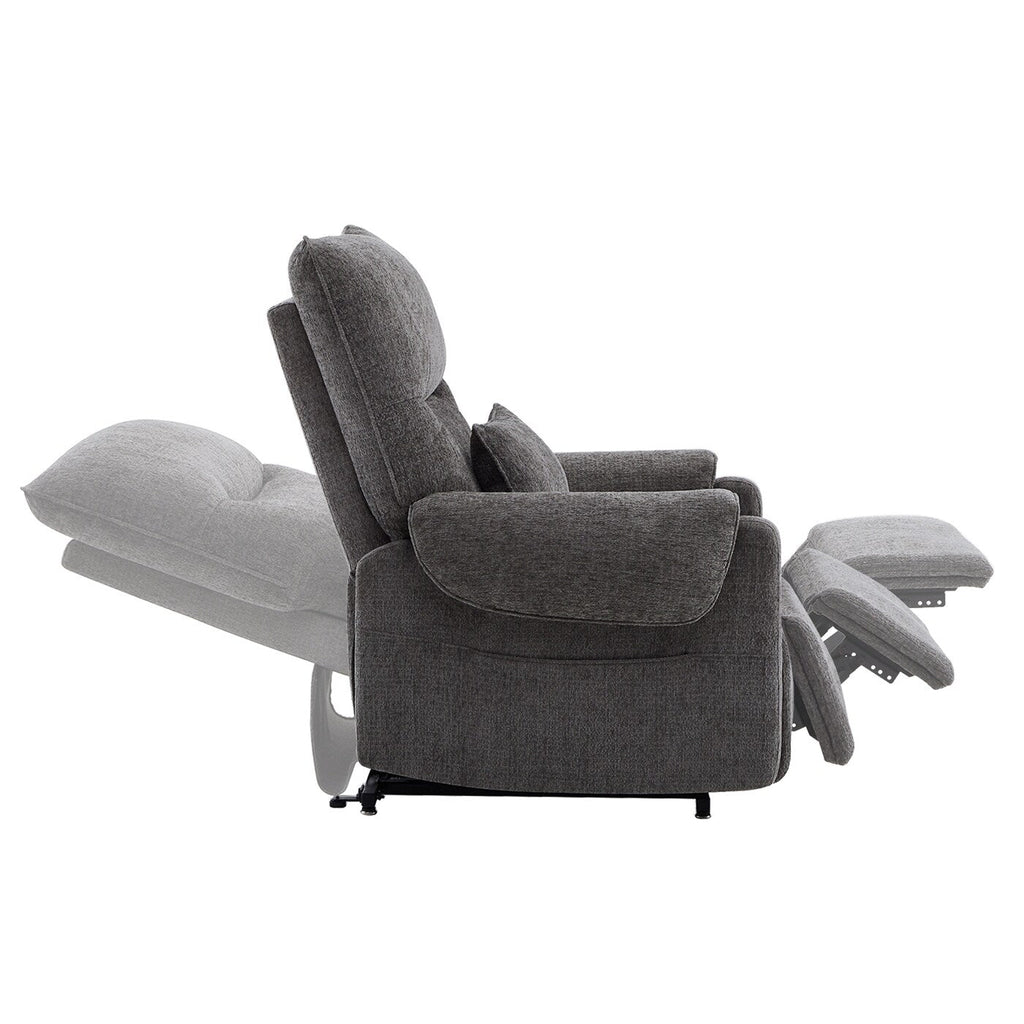 Fauteuil inclinable à levage électrique 30 pouces, gris acier, chenille