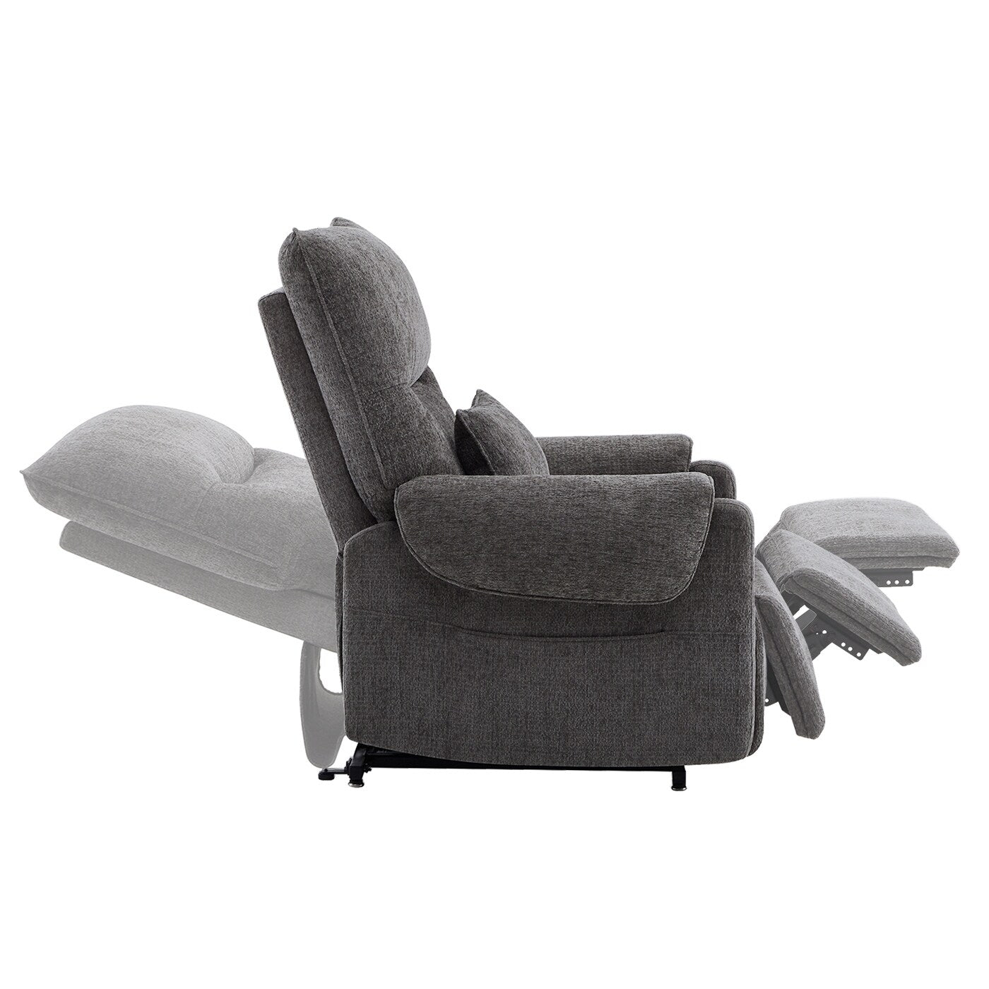 Fauteuil inclinable à levage électrique 30 pouces, gris acier, chenille