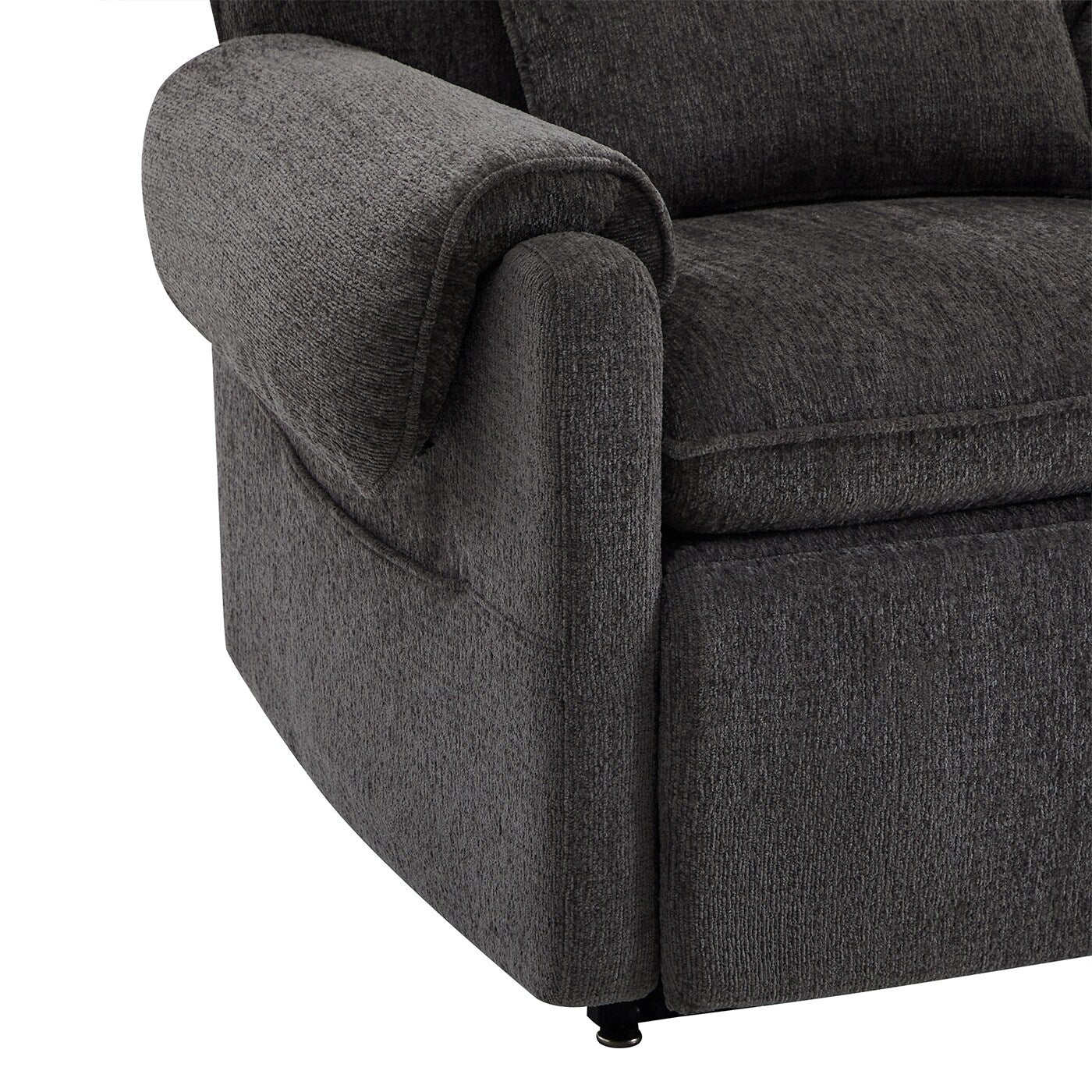 Fauteuil inclinable à levage électrique 30 pouces, gris acier, chenille