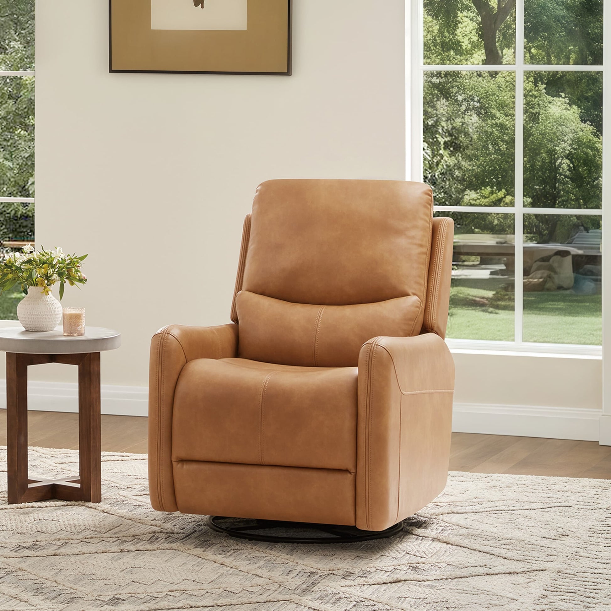 Fauteuil inclinable électrique à 30 positions, pivotant à 360 degrés, en simili cuir