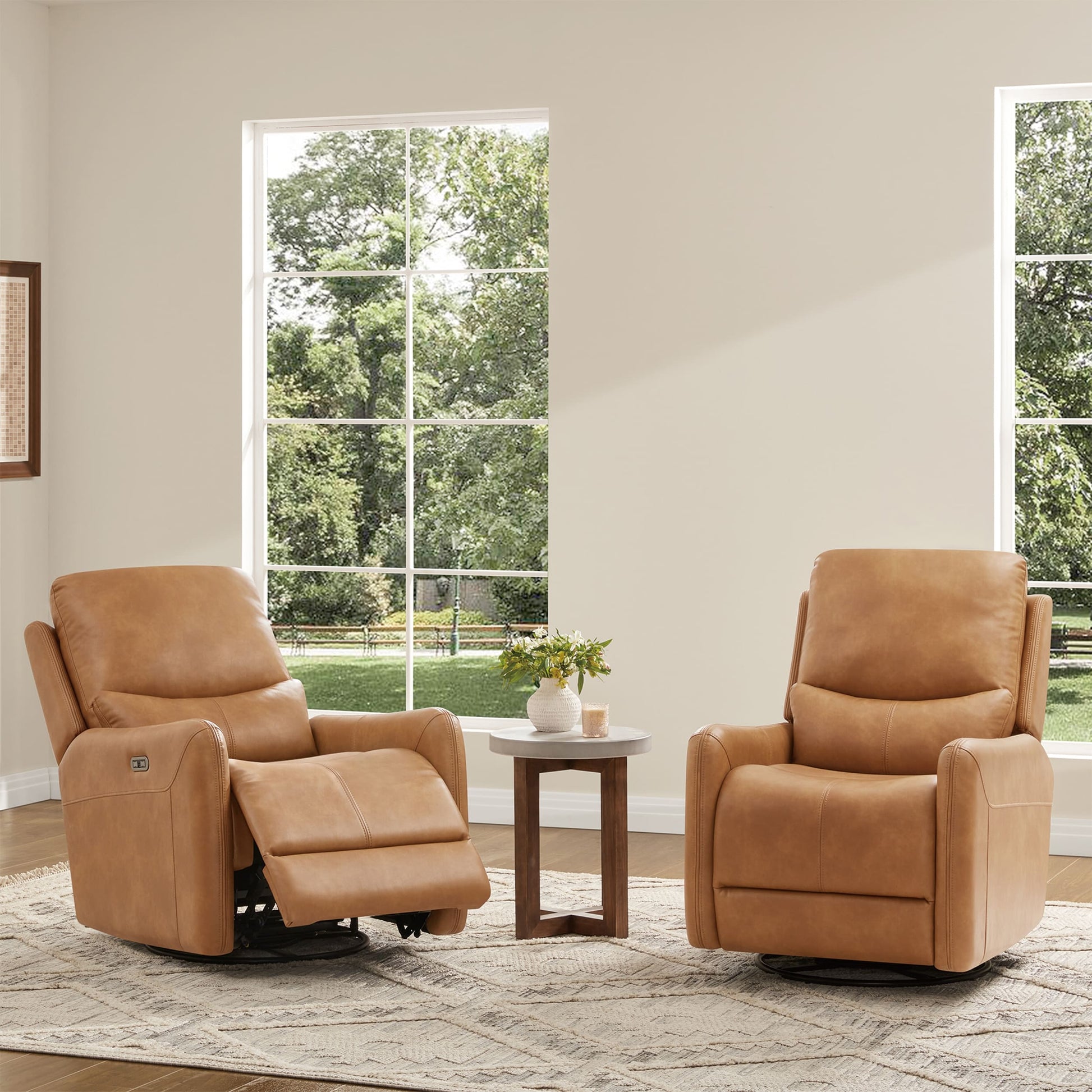 Fauteuil inclinable électrique à 30 positions, pivotant à 360 degrés, en simili cuir
