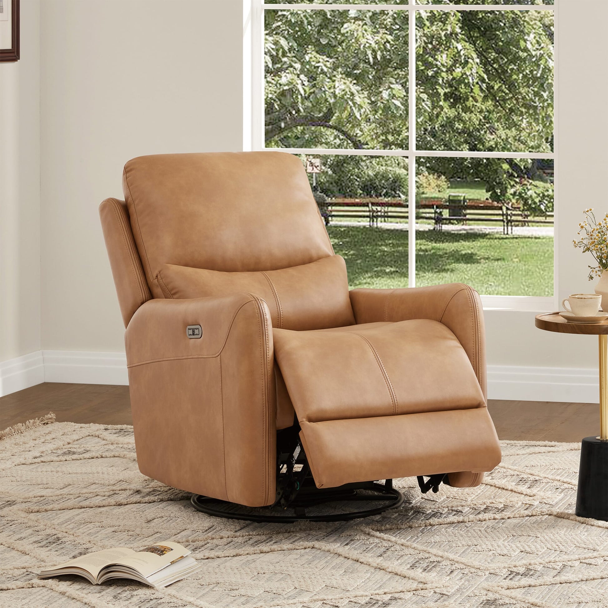 Fauteuil inclinable électrique à 30 positions, pivotant à 360 degrés, en simili cuir
